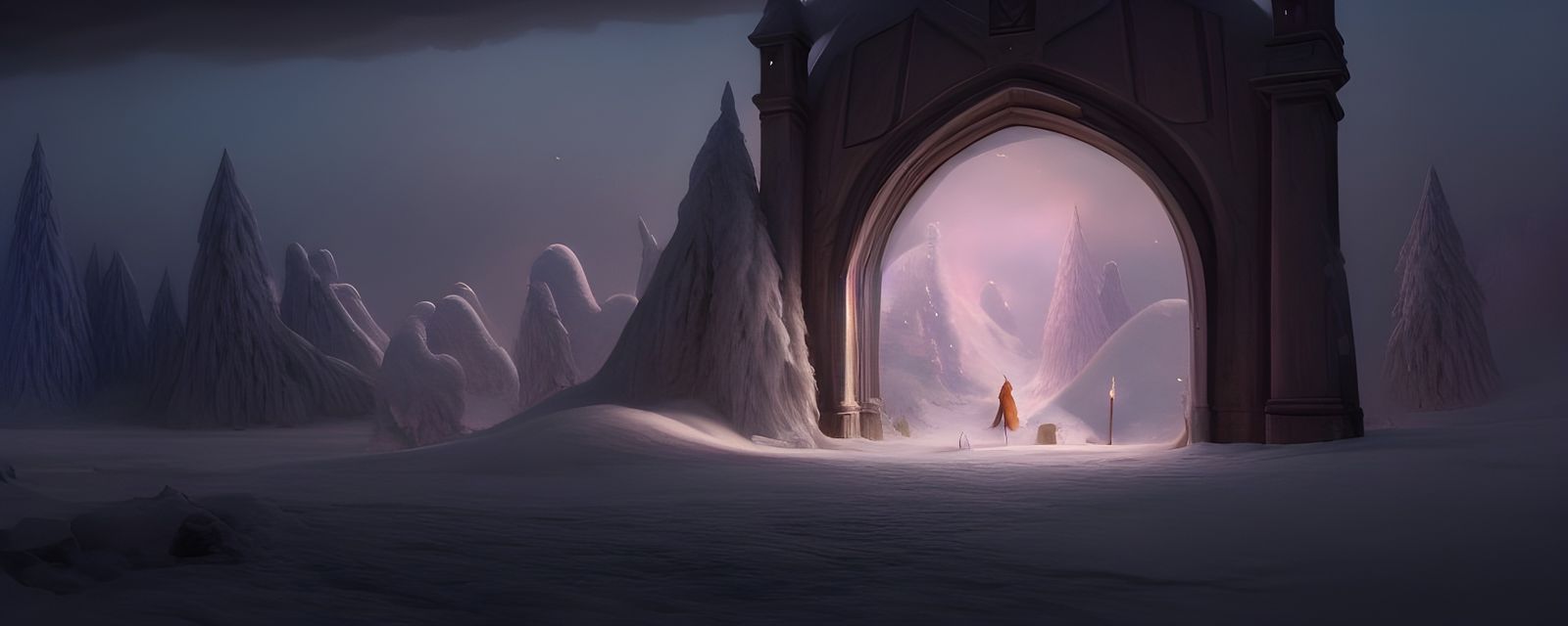 Magic Portal to Valhalla in Snow World
