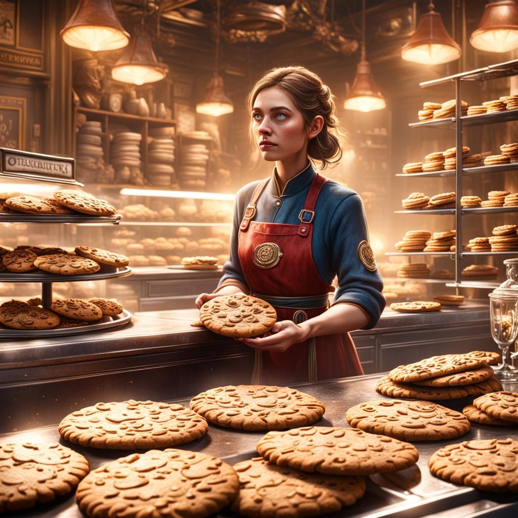 Girl Caught Stealing Cookies: Detailed Matte Painting