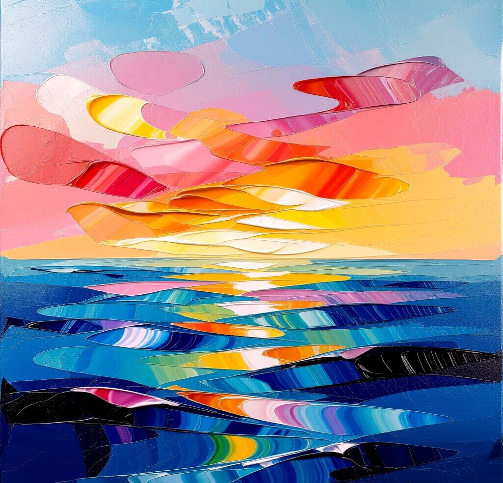 Abstract Landscape in Flowing Liquid Style