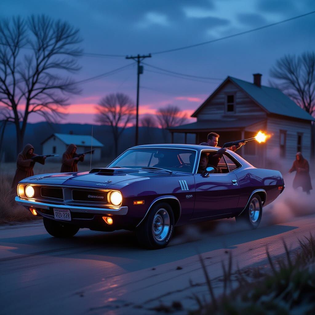 1970 Hemicuda Escapes Zombies in 70s Film Style