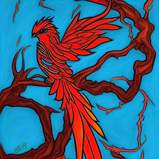 Majestic Firebird in Japanese Style