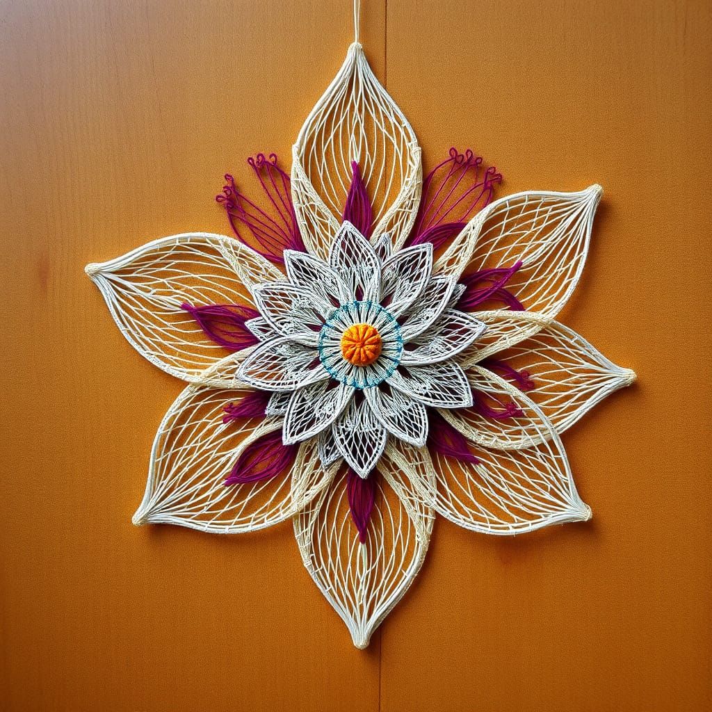 Vibrant String Art Flower Design