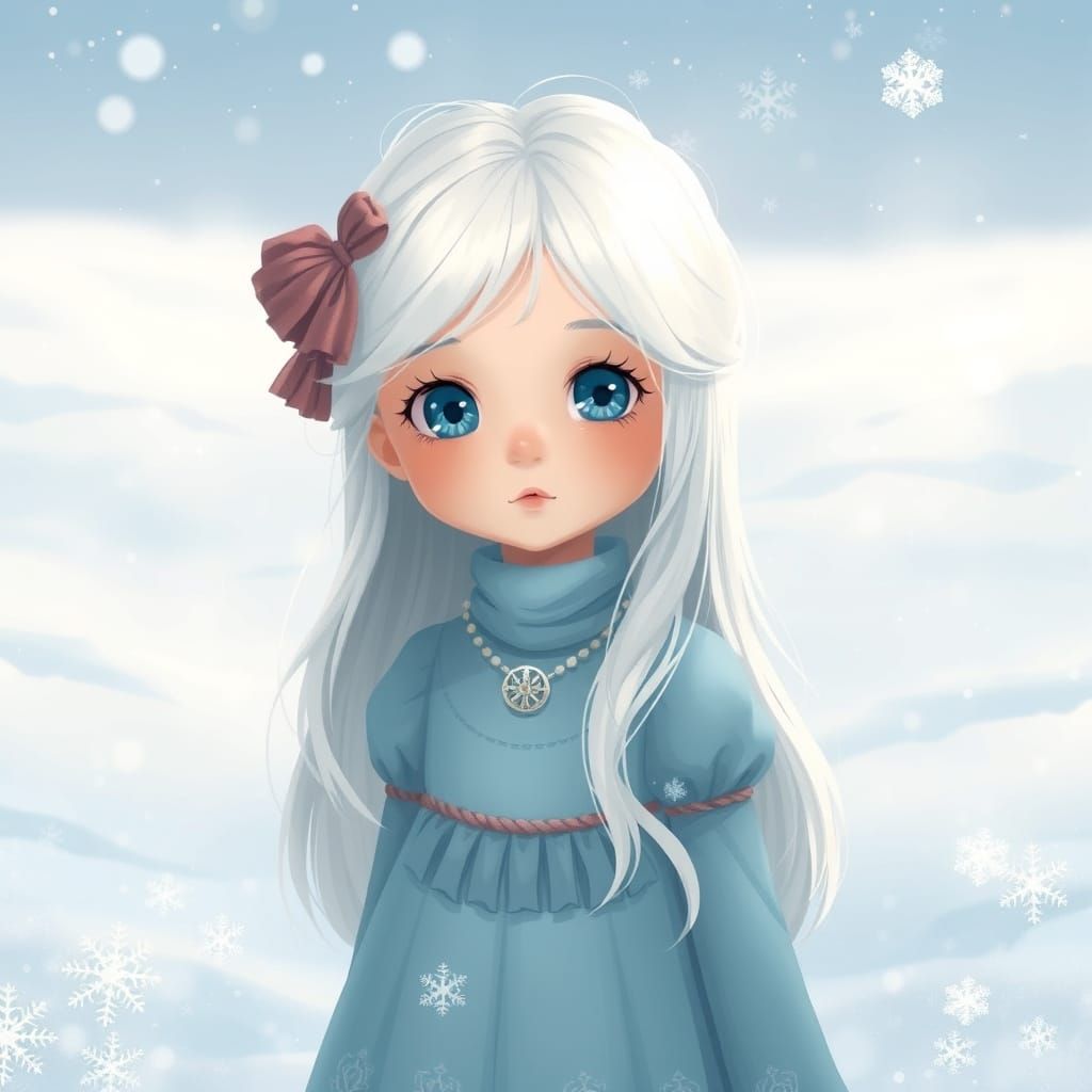 Whimsical Winter Goddess in Snowy Paradise