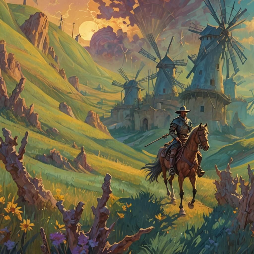 Don Quixote's Dreamlike Surrealist Landscape