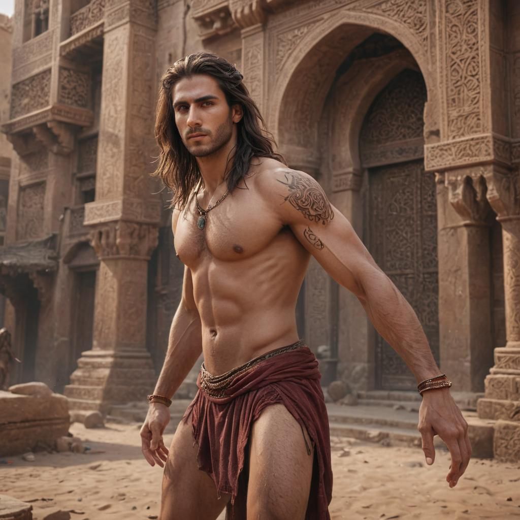 Attractive Middle-Eastern Man: Detailed Matte Painting