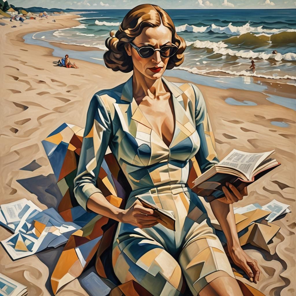 F cubist painting, Neo-Cubism, layered overlapping geometry, art deco painting, Dribbble, geometric fauvism, Lempicka Ba...