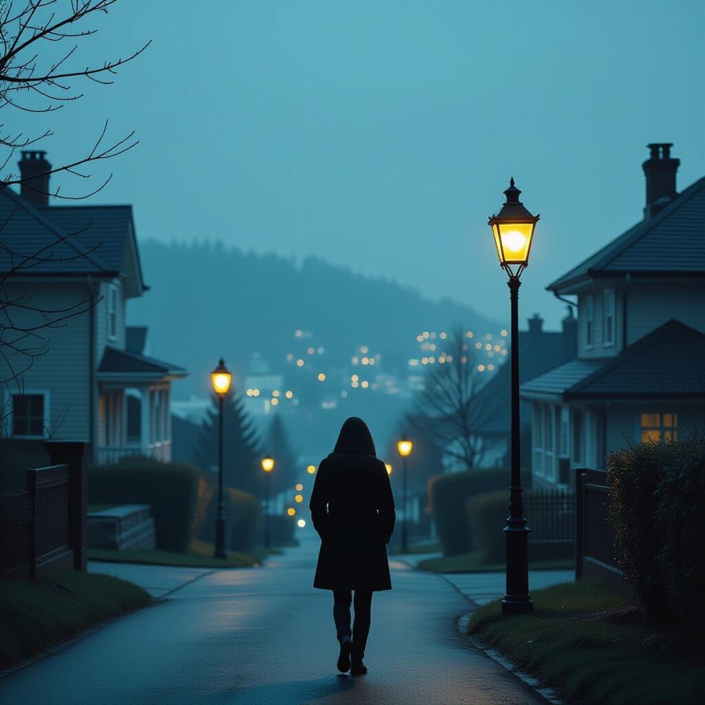 Lonely Soul Gazing at Earth: Cinematic Still