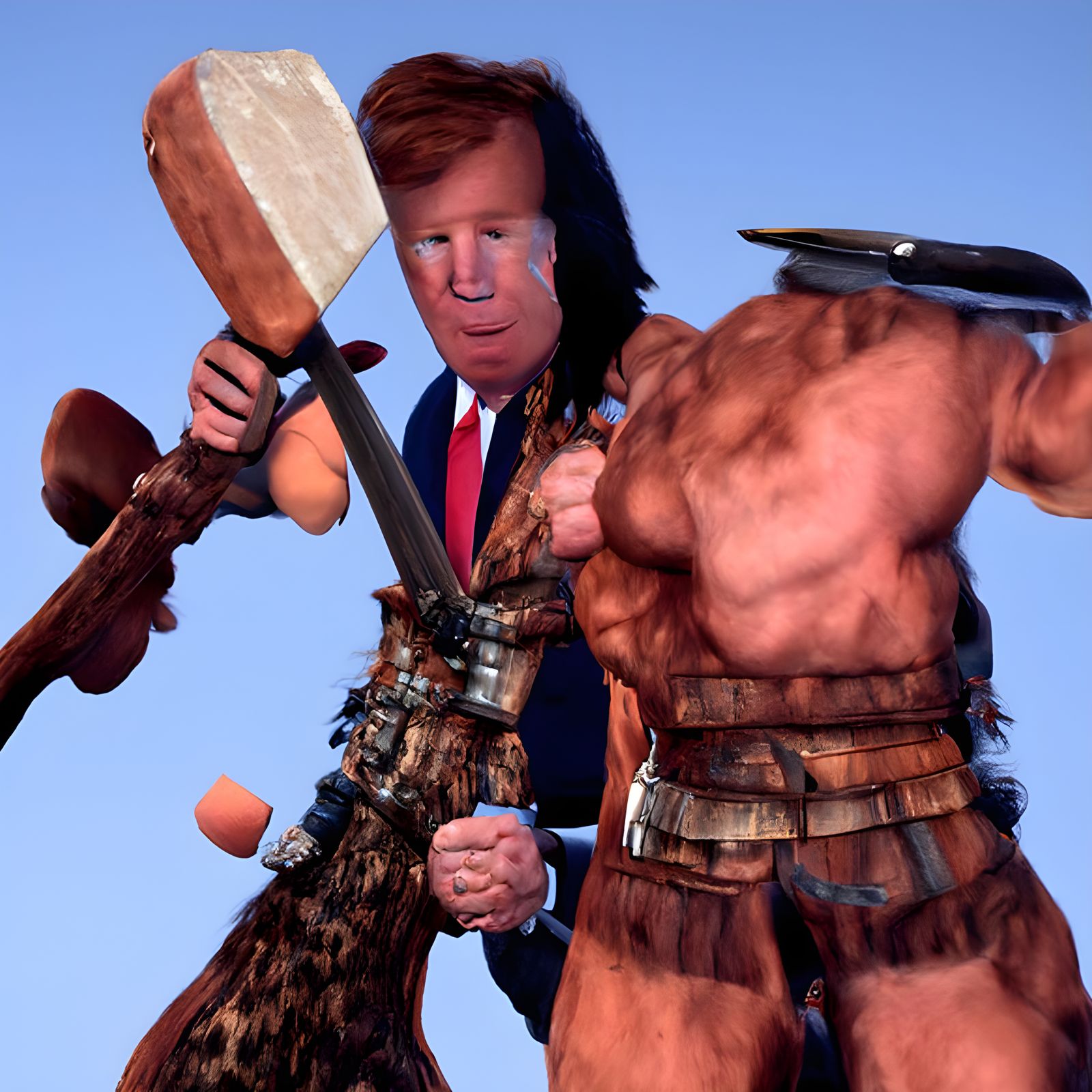 Trump as Conan vs Biden as Fred Flintstone