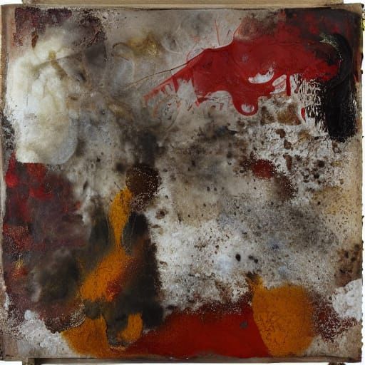 Abstract Primal Mask in Mixed Media Style