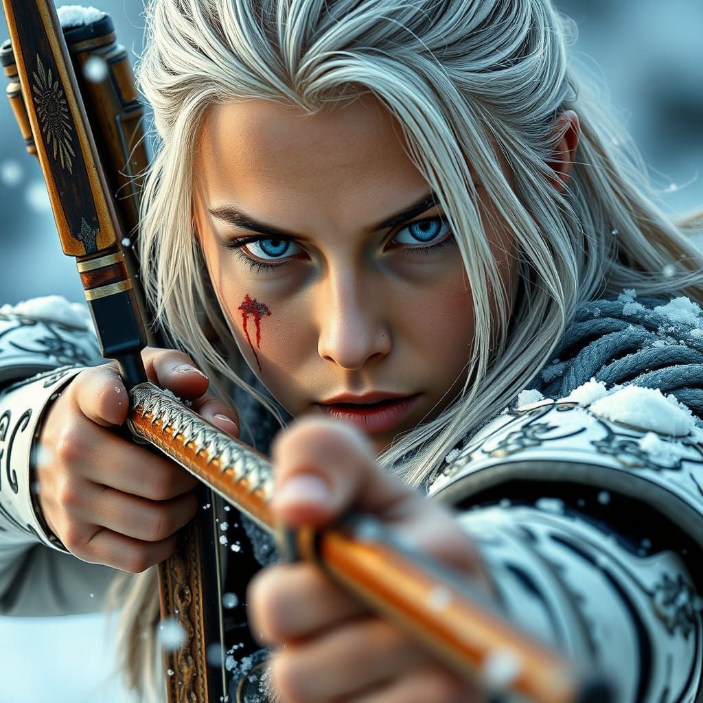 Surreal Cyberpunk Warrior in Battle Readiness