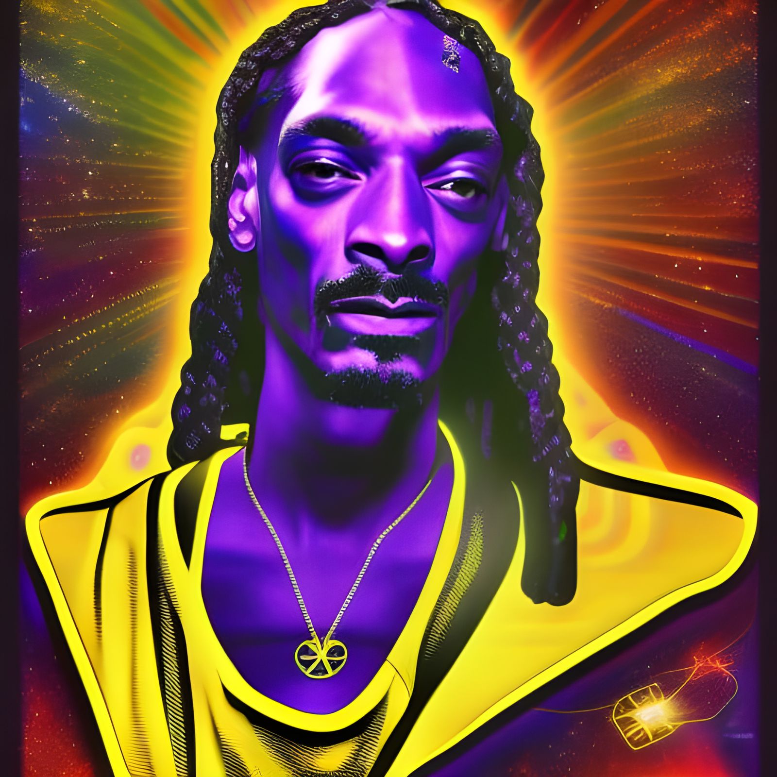 Holographic Snoop Dogg Cosmic Astral Illustration