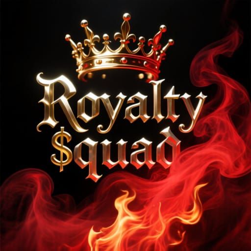 Royalty Squad Crowned Letters Amidst Smoke and Flames