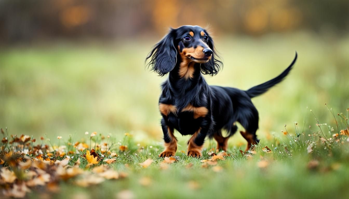Happy Black and Tan Dachshund Portrait