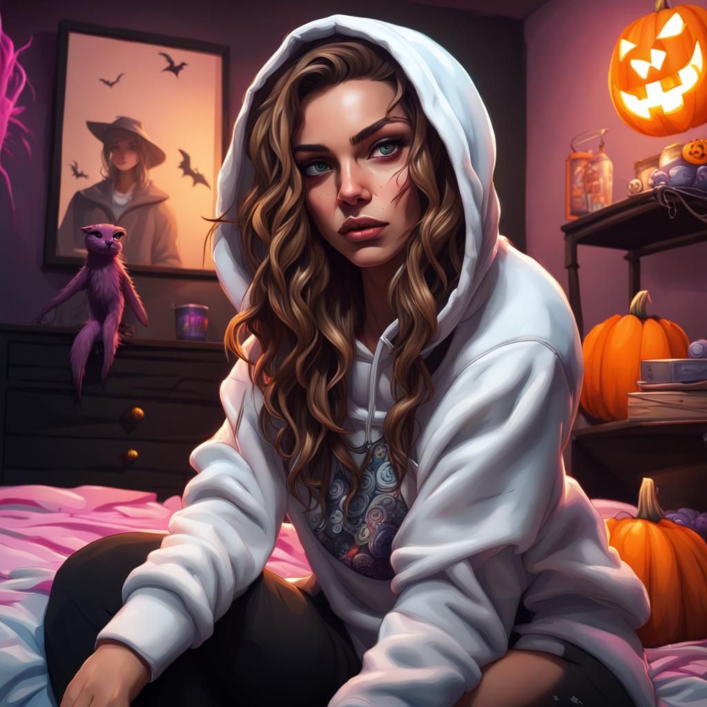 Girl Plays Fortnite: Hyperrealistic Digital Splash Art