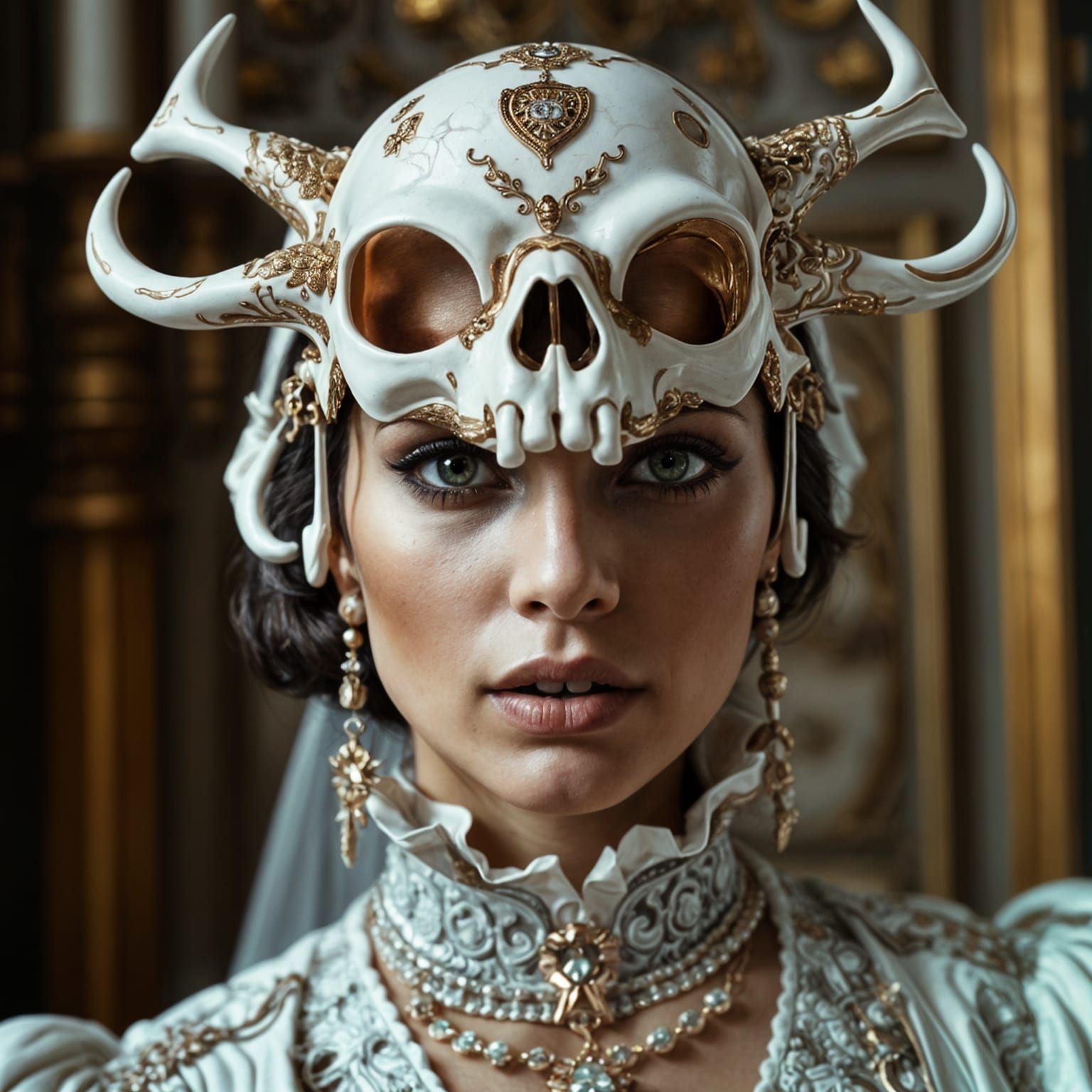 Ethereal Vogue Goddess in Rose Gold and White