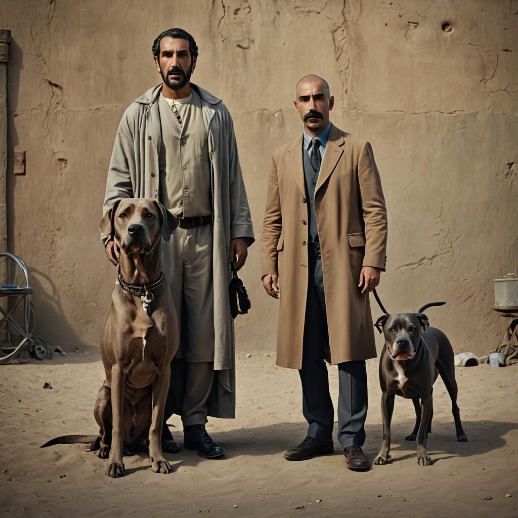 Cinematic Portrait of Man with Dog