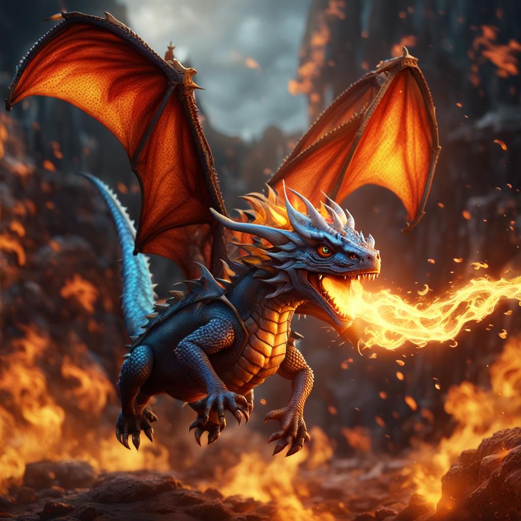 Cyborg Dragon in Flight: A Detailed Digital Painting