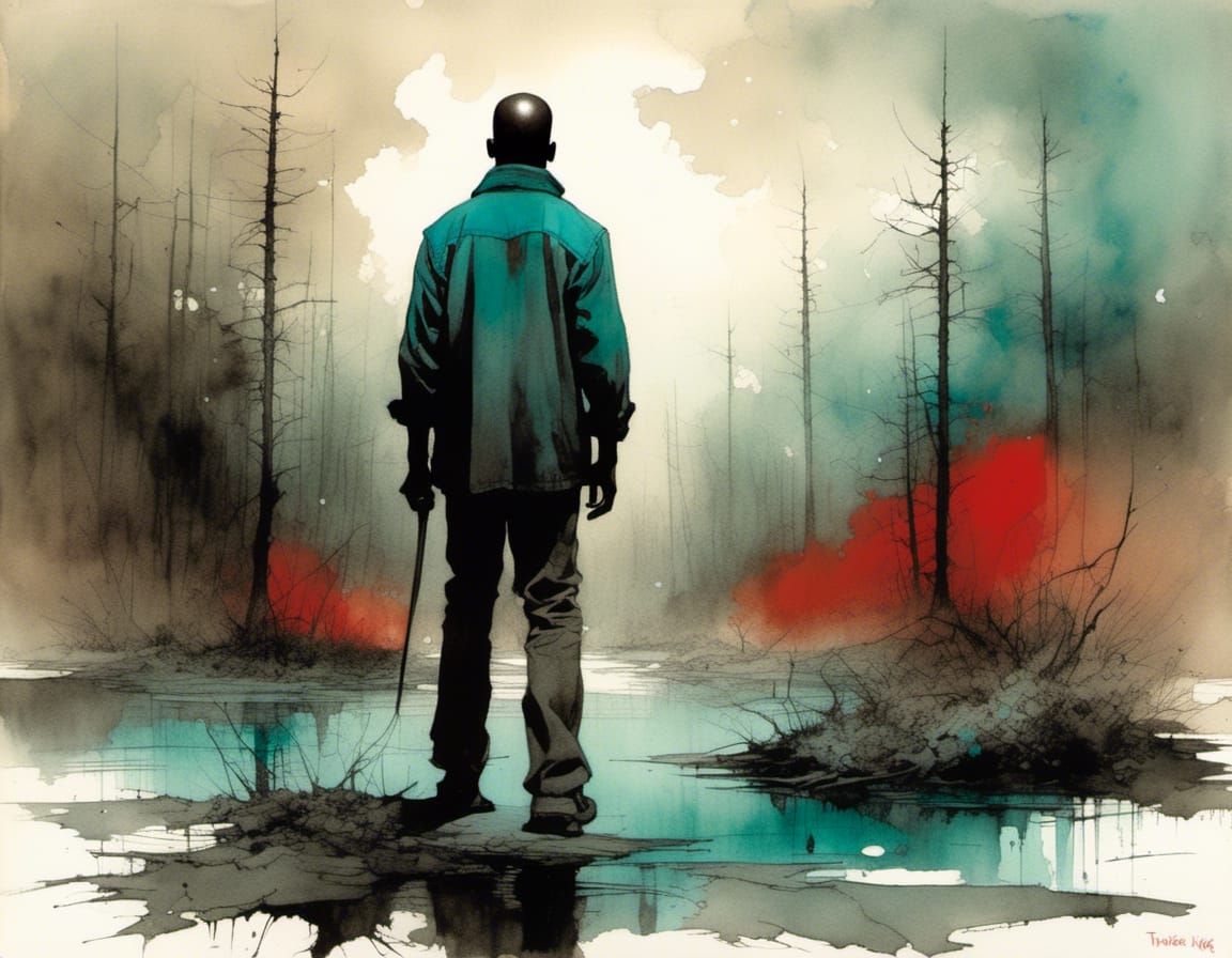 Horror Book Illustration in Vivid Colors