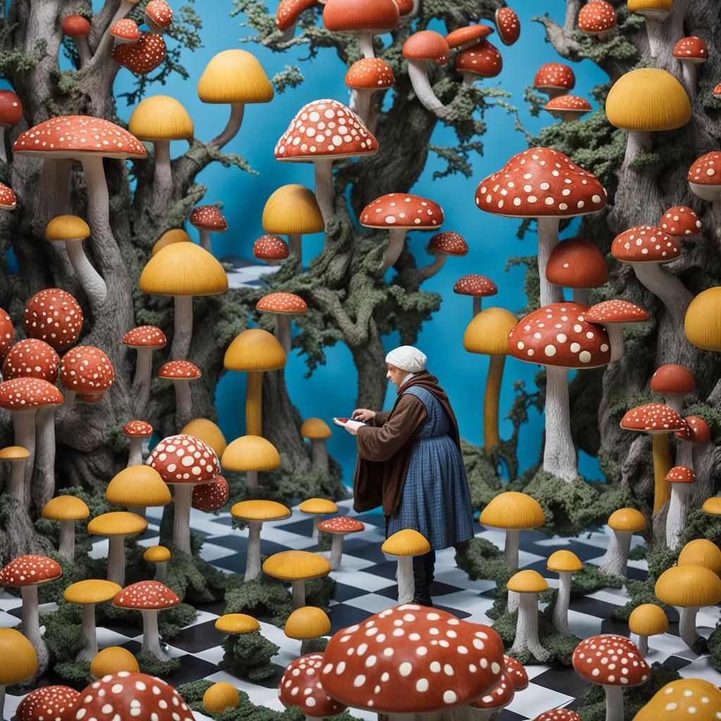 17th Century Mushrooms and Preacher: Sculpture Style