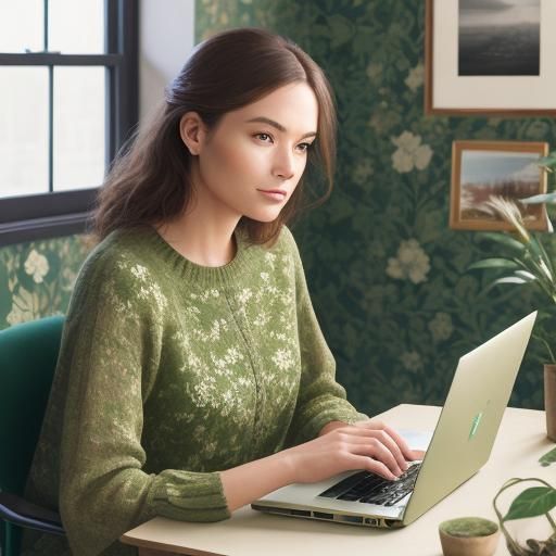 Cozy Vintage Workroom with Floral Wallpaper