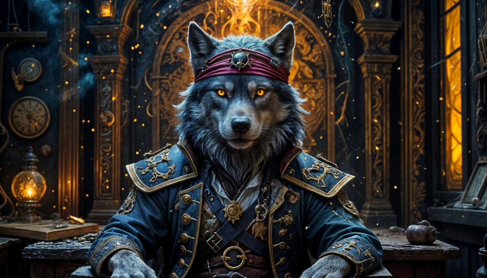 Pirate Wolf Captain in Disney Graffiti Style