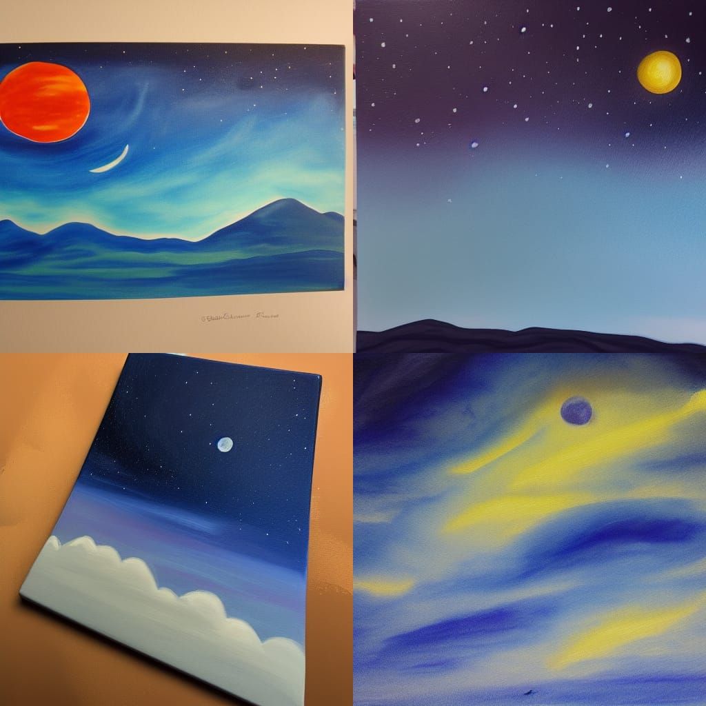 Night Sky Painting: Celestial Wonder and Tranquility