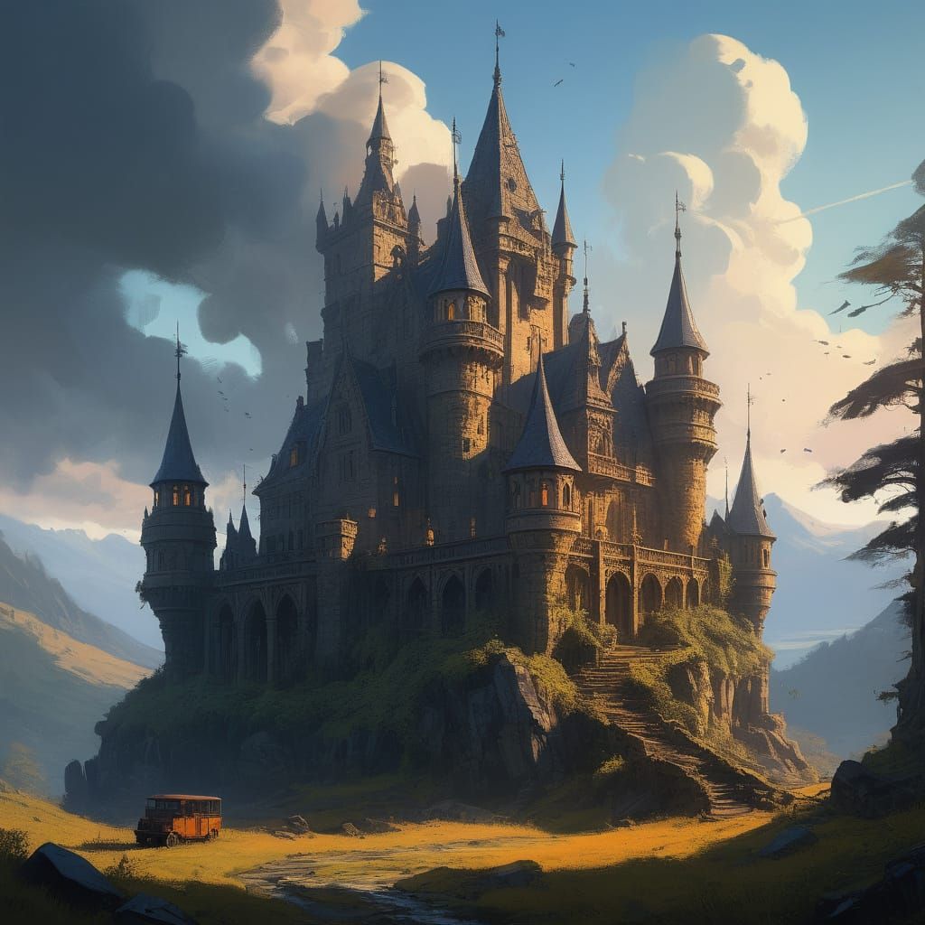 Majestic Fairytale Castle in Mystical Ambiance