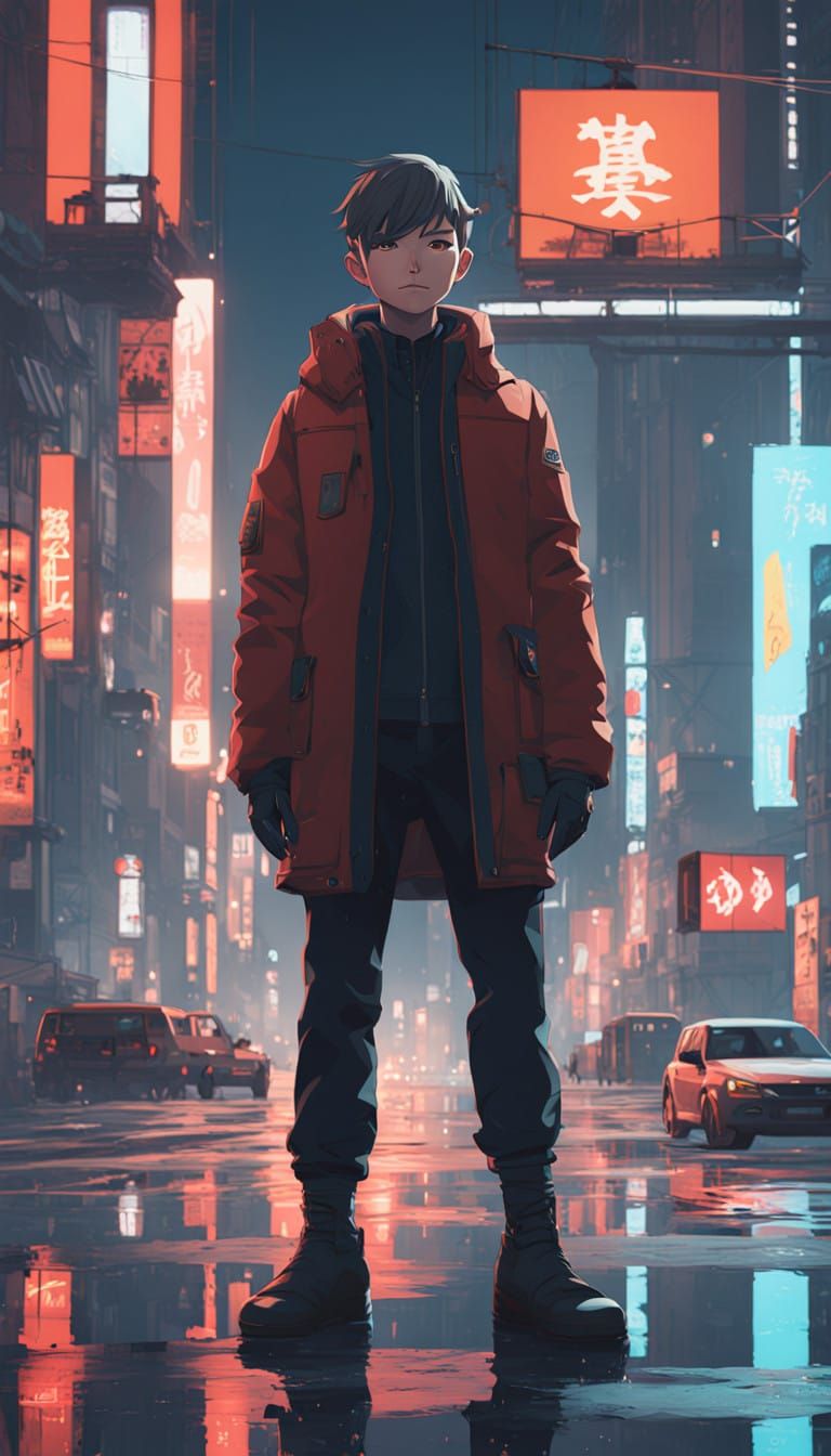 Dashing Anime-Inspired Gentleman in High-Contrast Suit