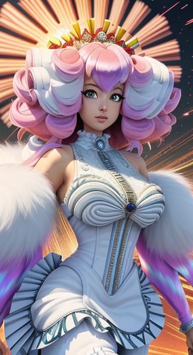 Symmetrical Speed Racer-Inspired Anime Queen with Zentangle ...