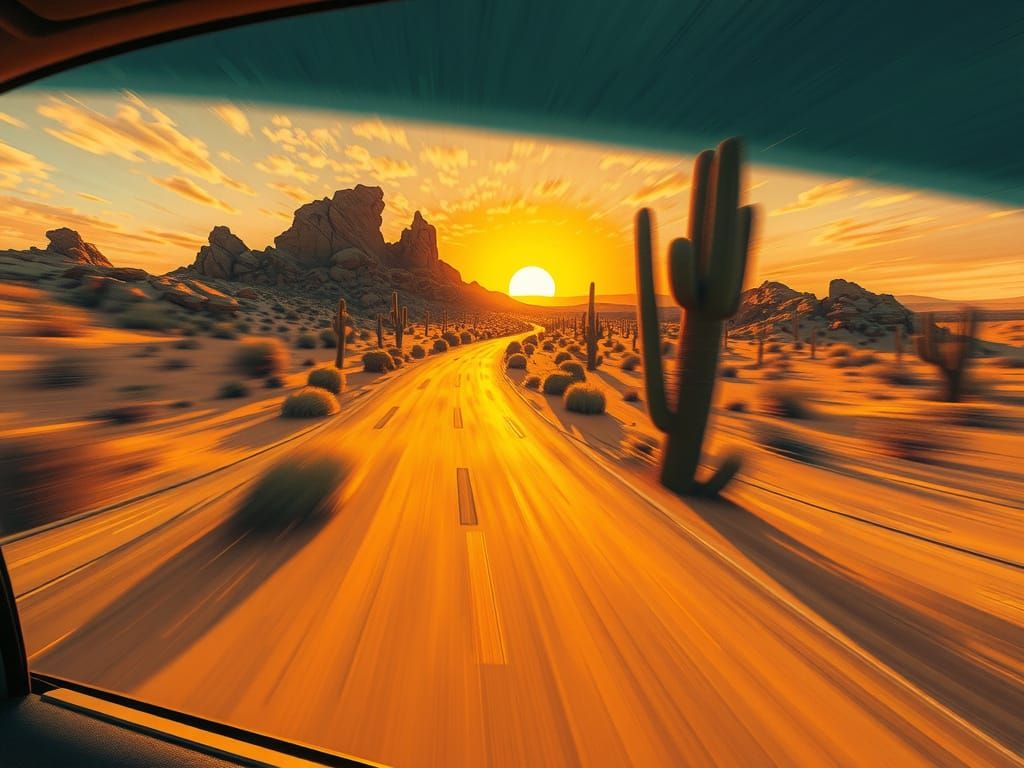 Surreal Sonoran Sunrise Speedscape