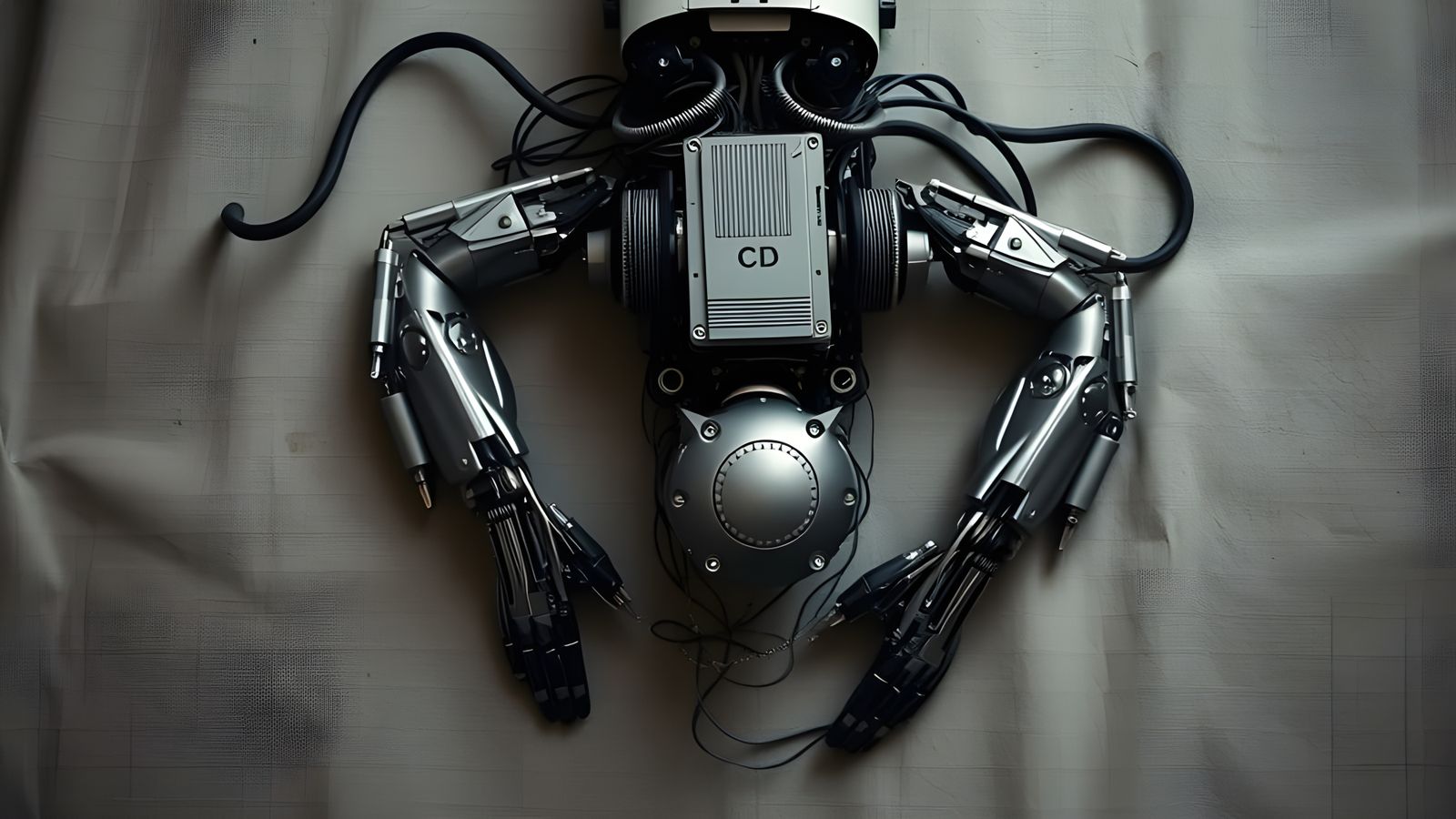 High-Tech Cyborg Close-Up in Industrial Aesthetic