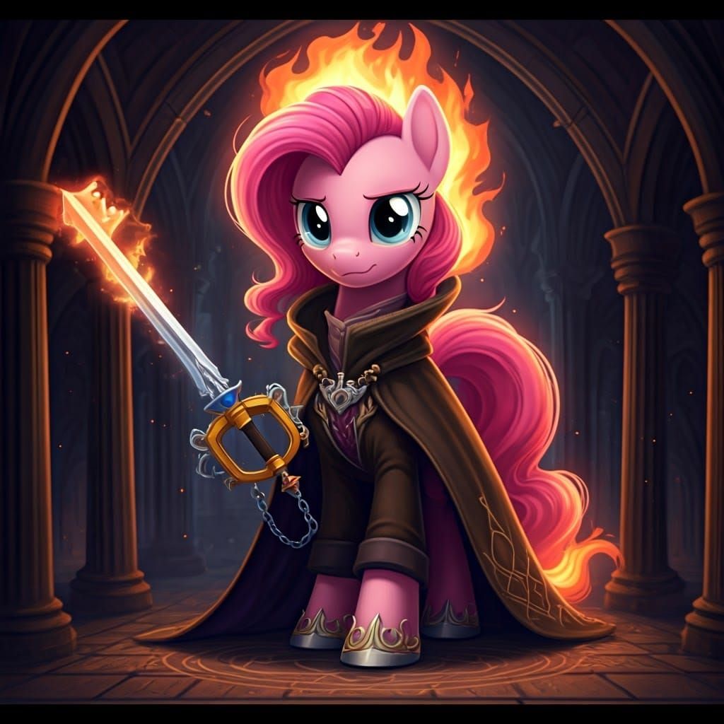 Ethereal Pony Warrior Wields Keyblade in Mystic Realms