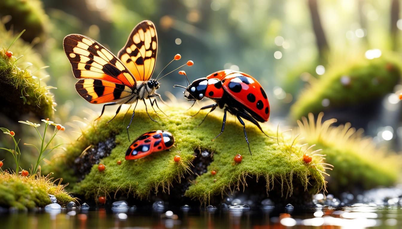 Butterfly and Ladybug Microscopic World View