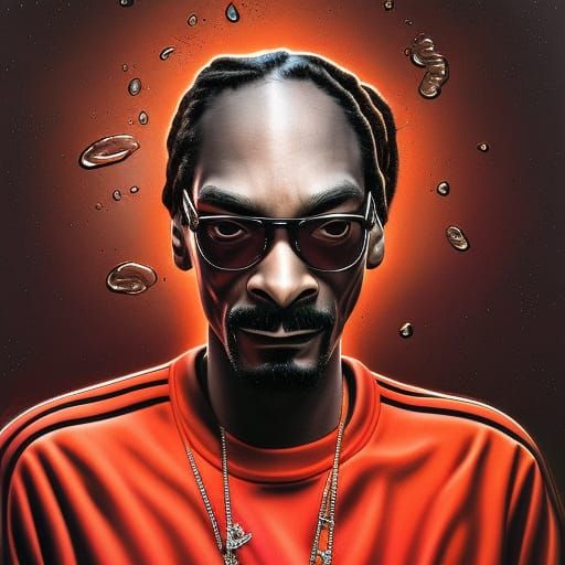 Hyperrealistic Snoop Dogg Portrait in Splash Art Style