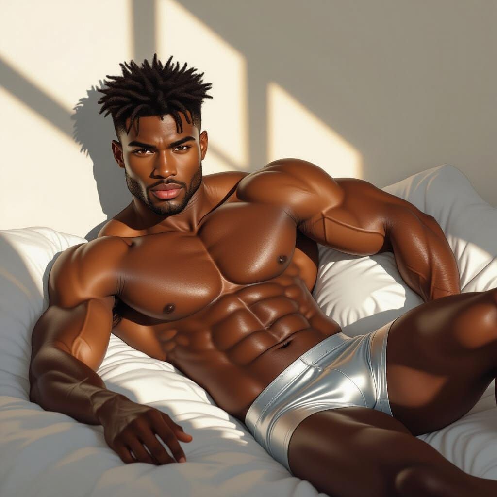Photorealistic Portrait of a Muscular African Man
