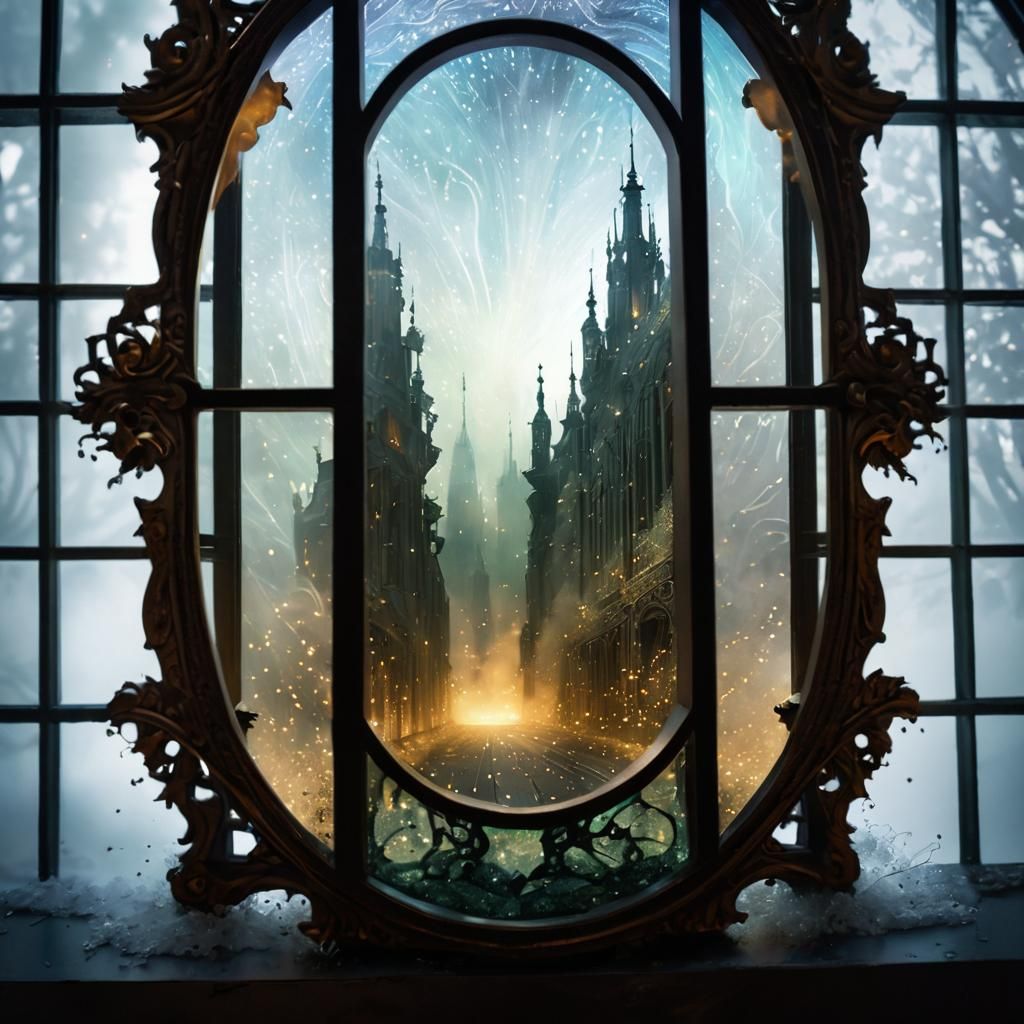 Ethereal Architecture Revealed Through Iridescent Portal