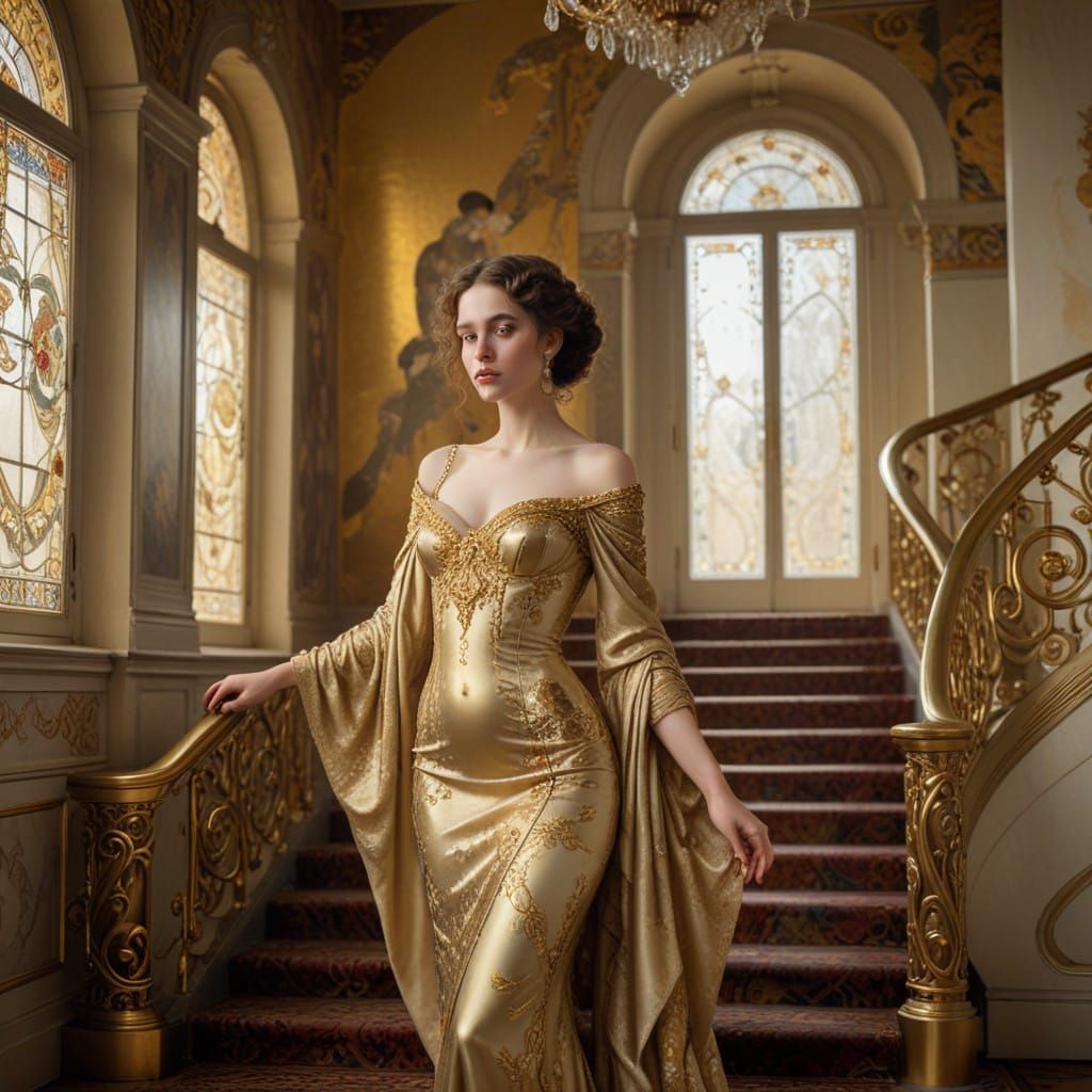 Elegant Woman in Baroque Opulence