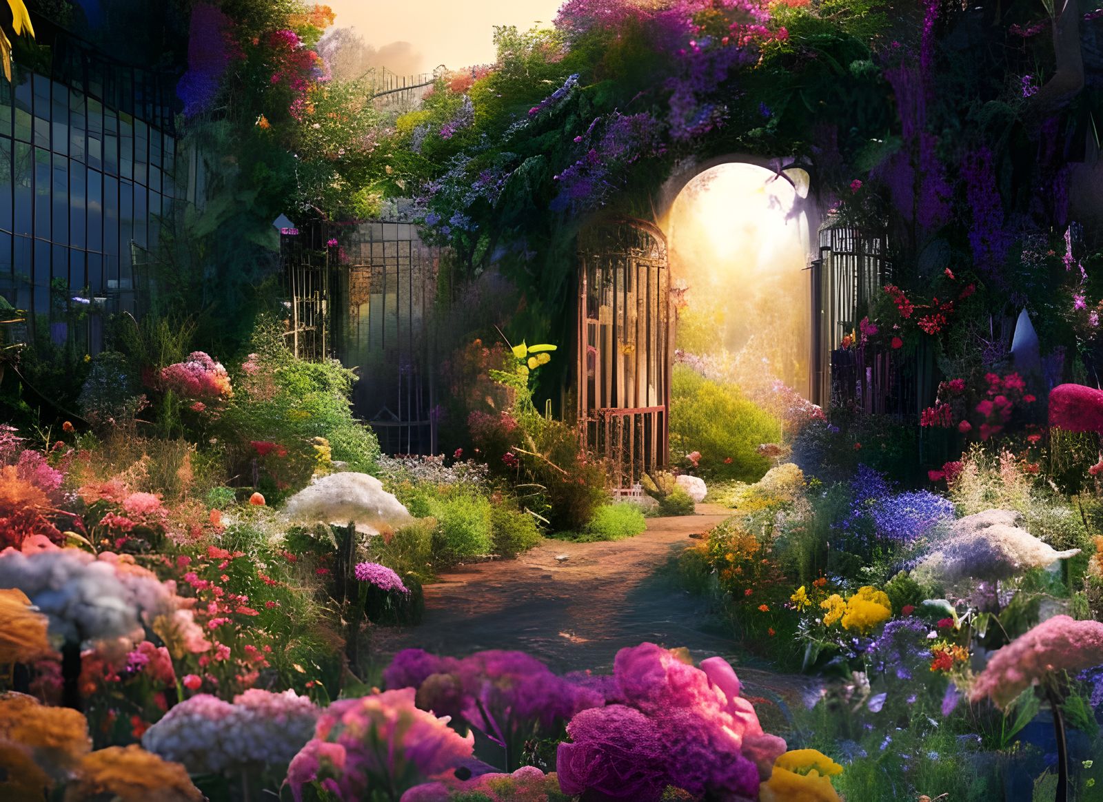 Enchanted Secret Garden Landscape: Digital Matte Painting