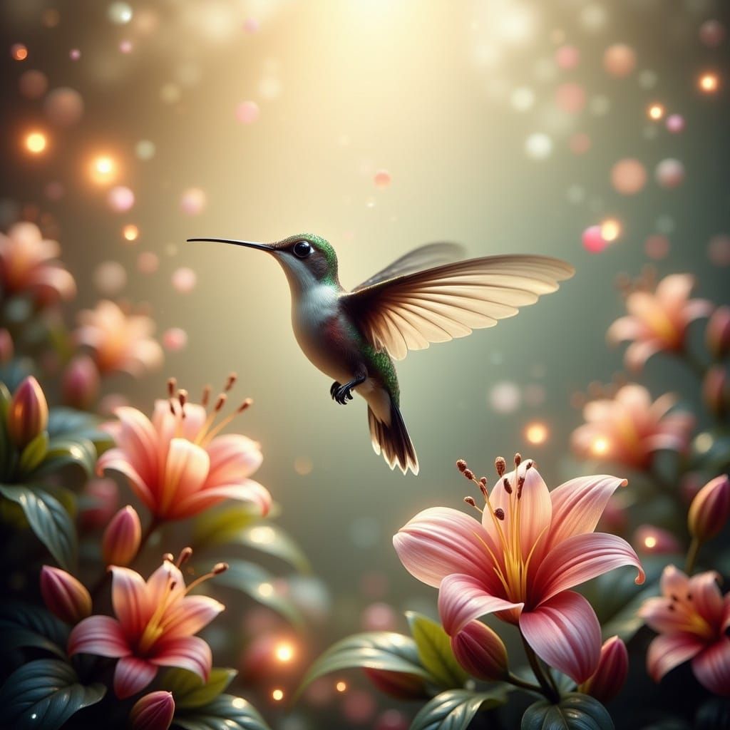 Ethereal Hummingbird in Fantasy Setting