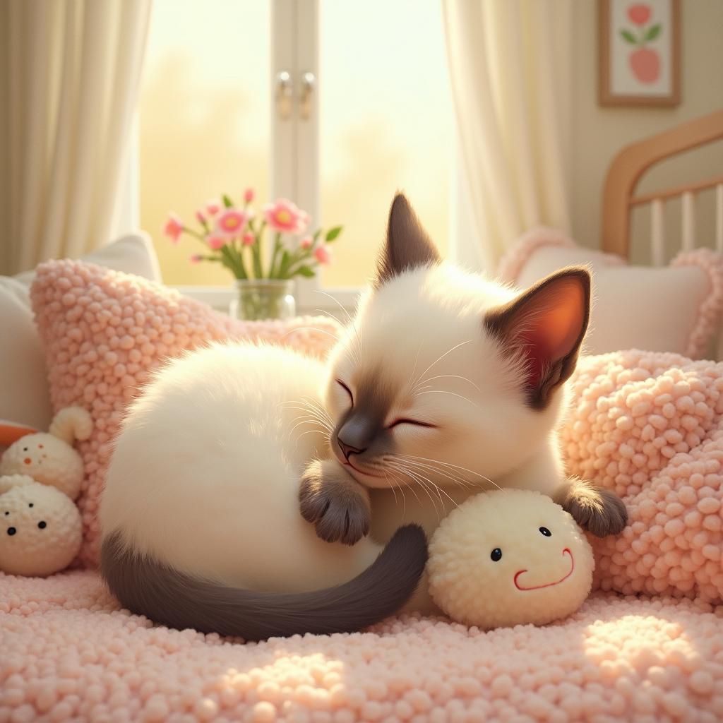 Siamese cat sleeping