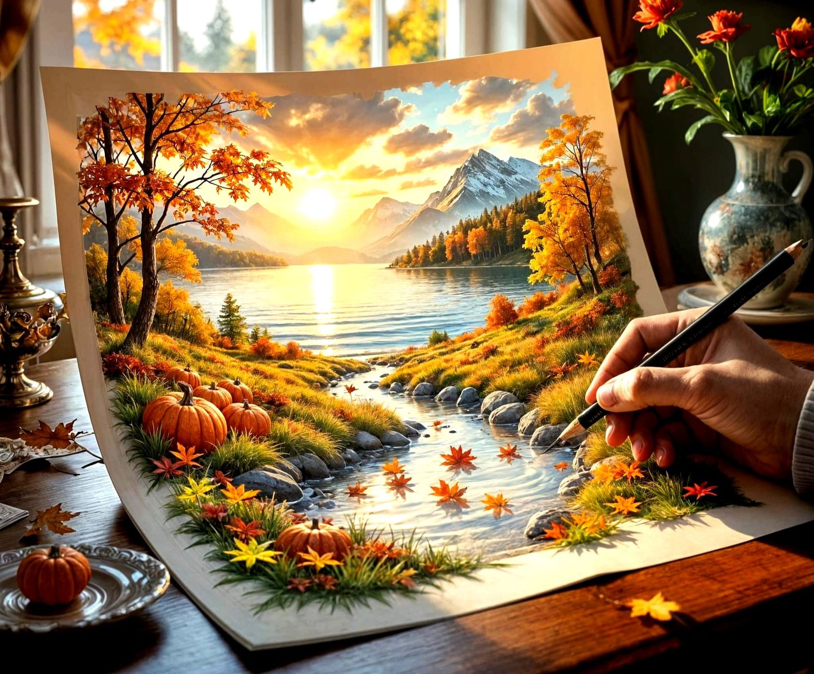 Autumn Landscape Unfolding as 3D Masterpiece