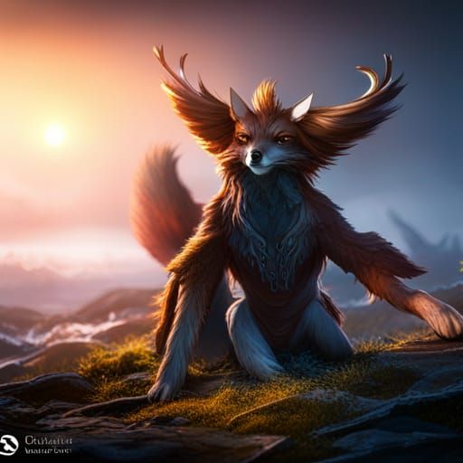 Fantastical Fox Spirit in Detailed Matte Painting