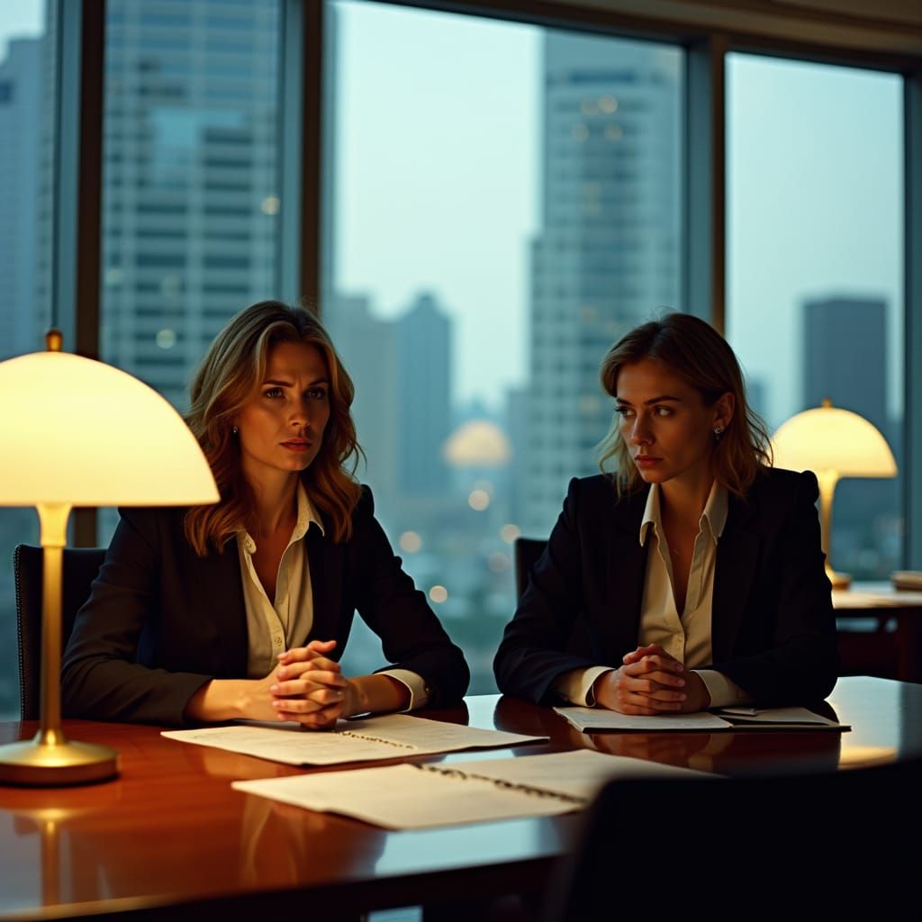High-Strung Businesswomen in Corporate Tension