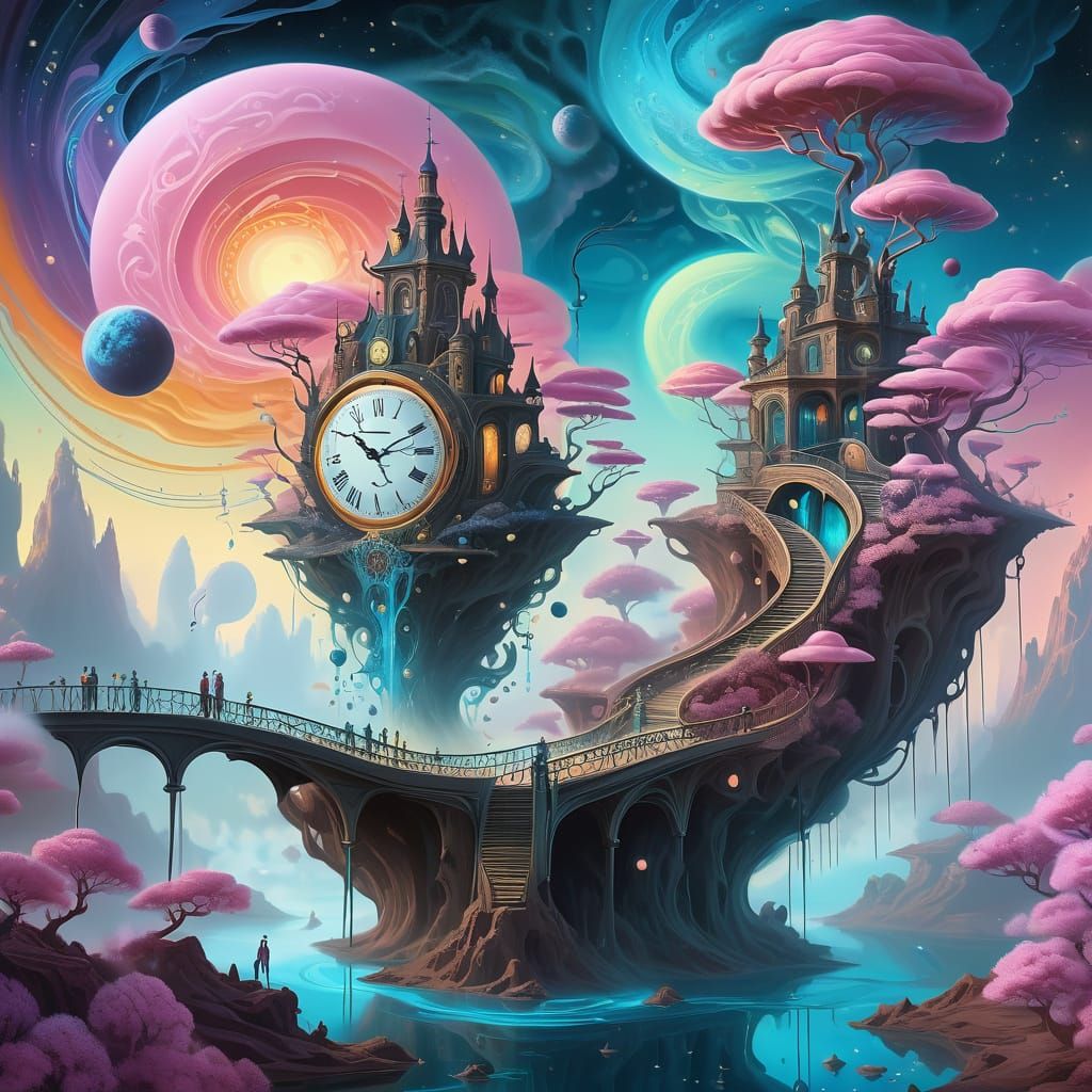 Melting Clocks in a Swirling Galaxy Landscape