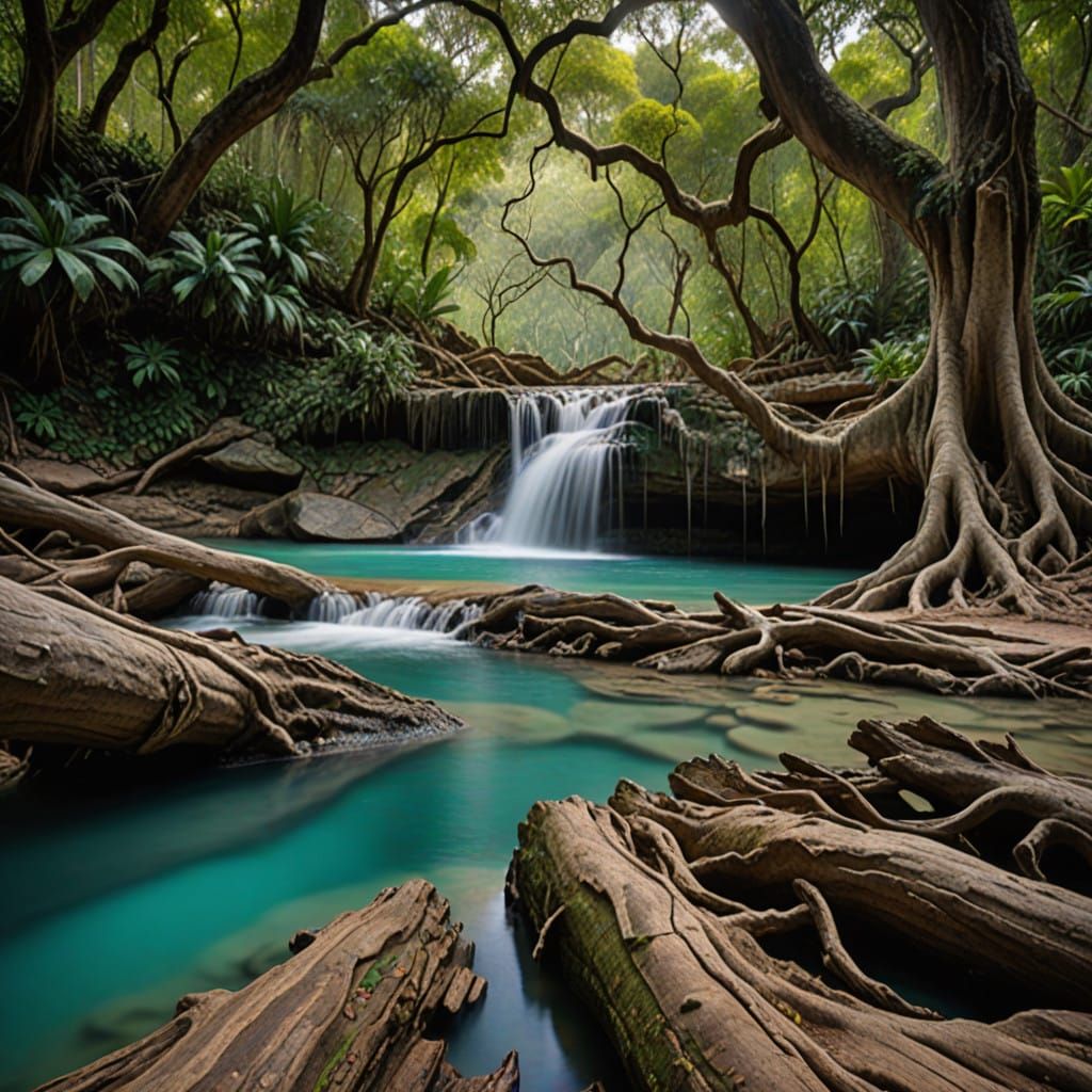 Turquoise Cascades in the Lacandon Jungle