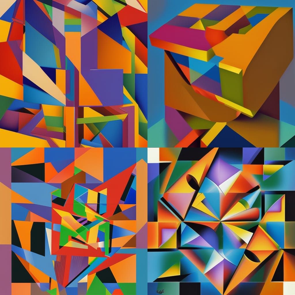 Geometric Fauvism in Cubist Art Deco Style