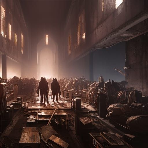 Clawed Hands and Eyes in Dark Closet, Detailed Matte Paintin...