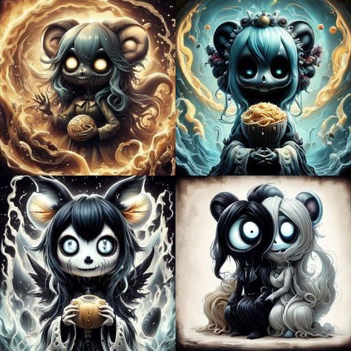 Gothic Pasta Scene in Dark Fantasy Style