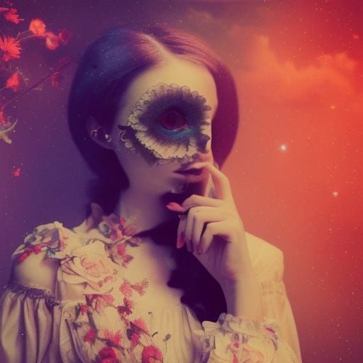 Sad Gothic Woman in Eerie Victorian Setting