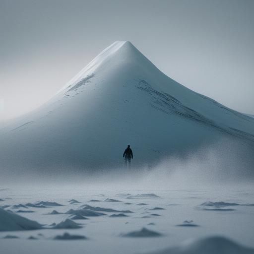 Avalanche Figure in Cinematic Film Still